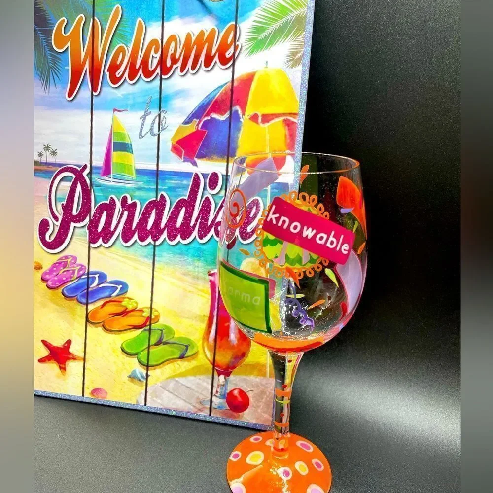 LOLITA - “I Love My Letter* Love my Wine * Hand-painted Wine Glass - “K”
